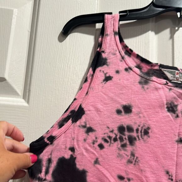 Hard Tail Pink & Black Tie Dye Tank, Size Medium - Picture 2 of 6